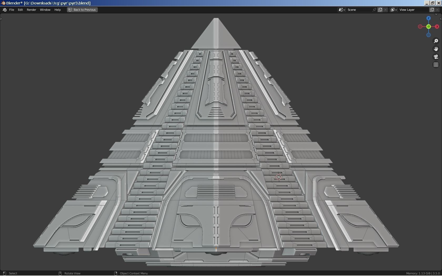 Pyramid Spaceship 3D model_3