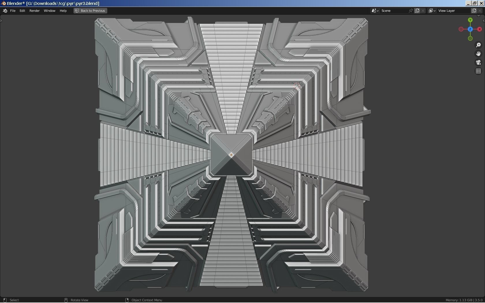 Pyramid Spaceship 3D model_4