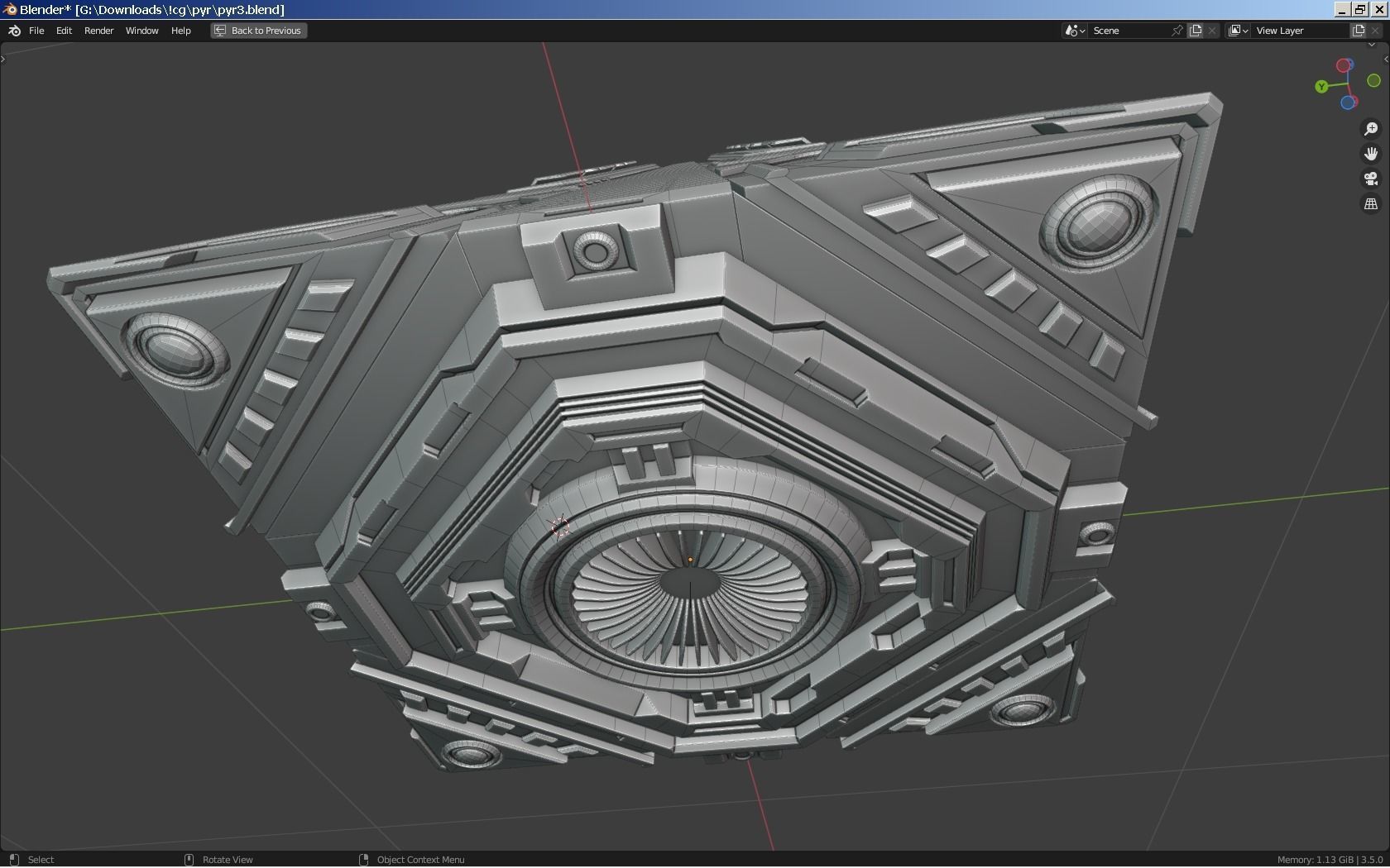 Pyramid Spaceship 3D model_7