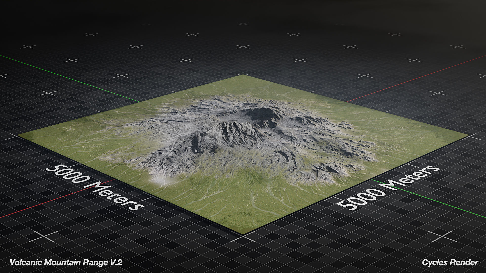 Volcano Mountain Range Version 2 3D model_3