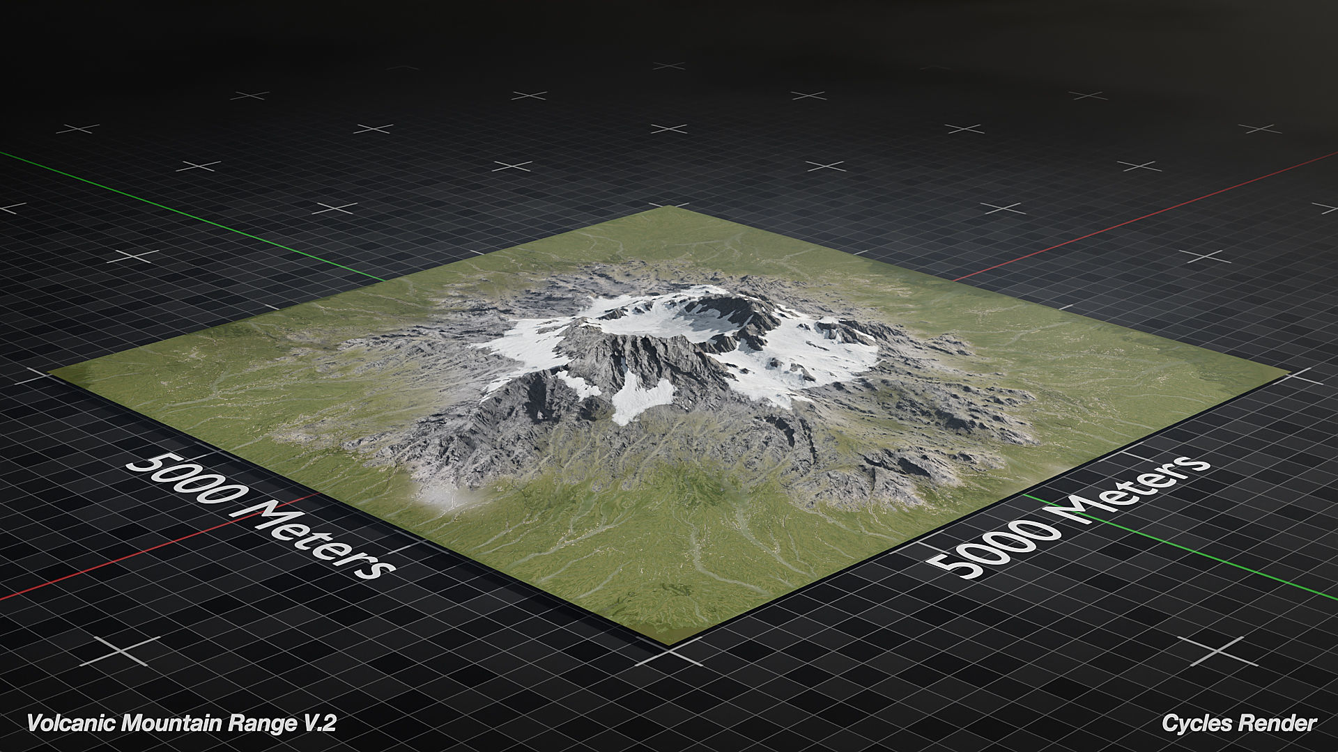 Volcano Mountain Range Version 2 3D model_2