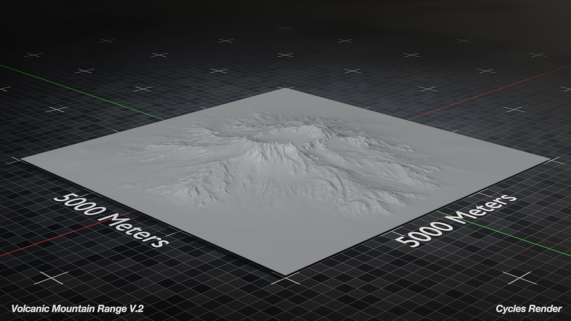 Volcano Mountain Range Version 2 3D model_5