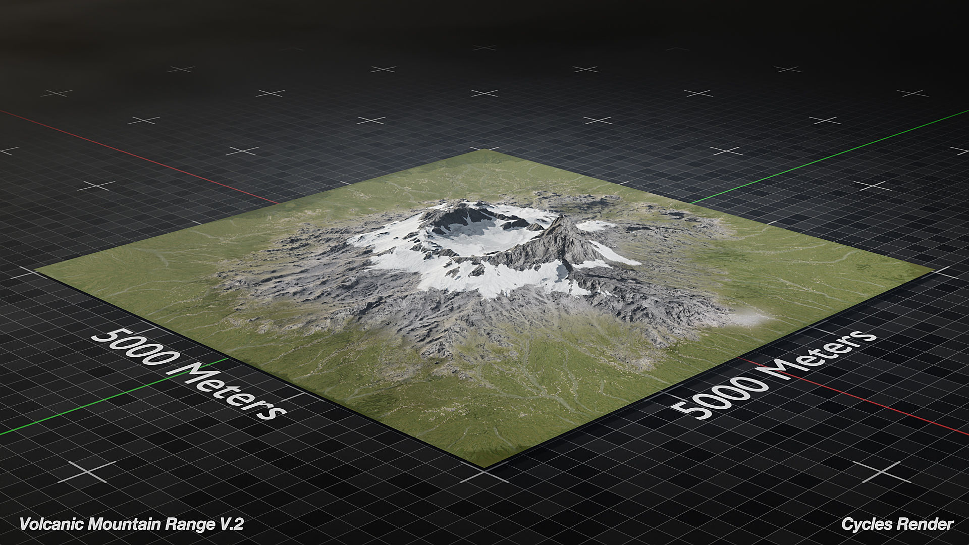 Volcano Mountain Range Version 2 3D model_9