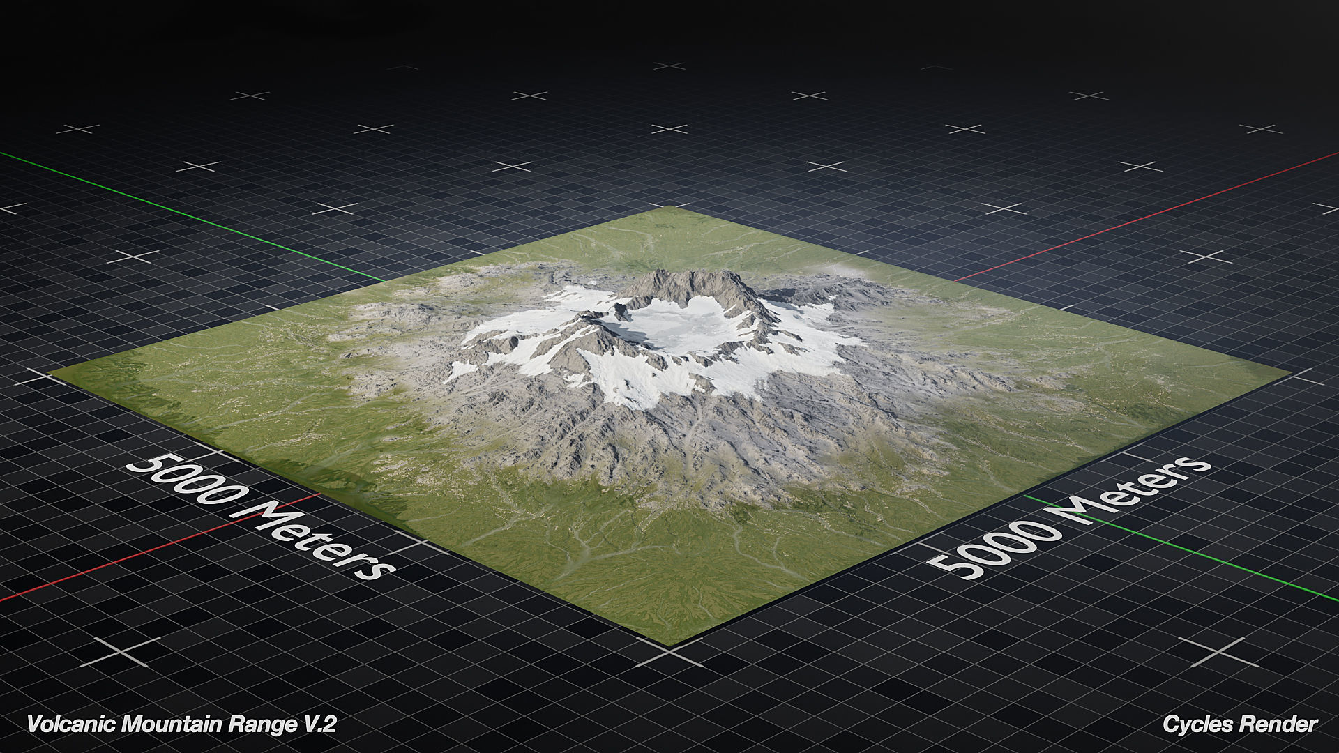 Volcano Mountain Range Version 2 3D model_8