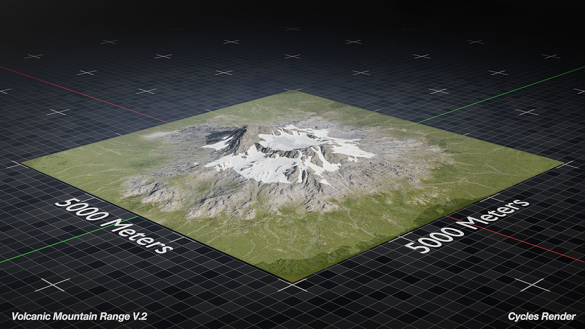 Volcano Mountain Range Version 2 3D model_7