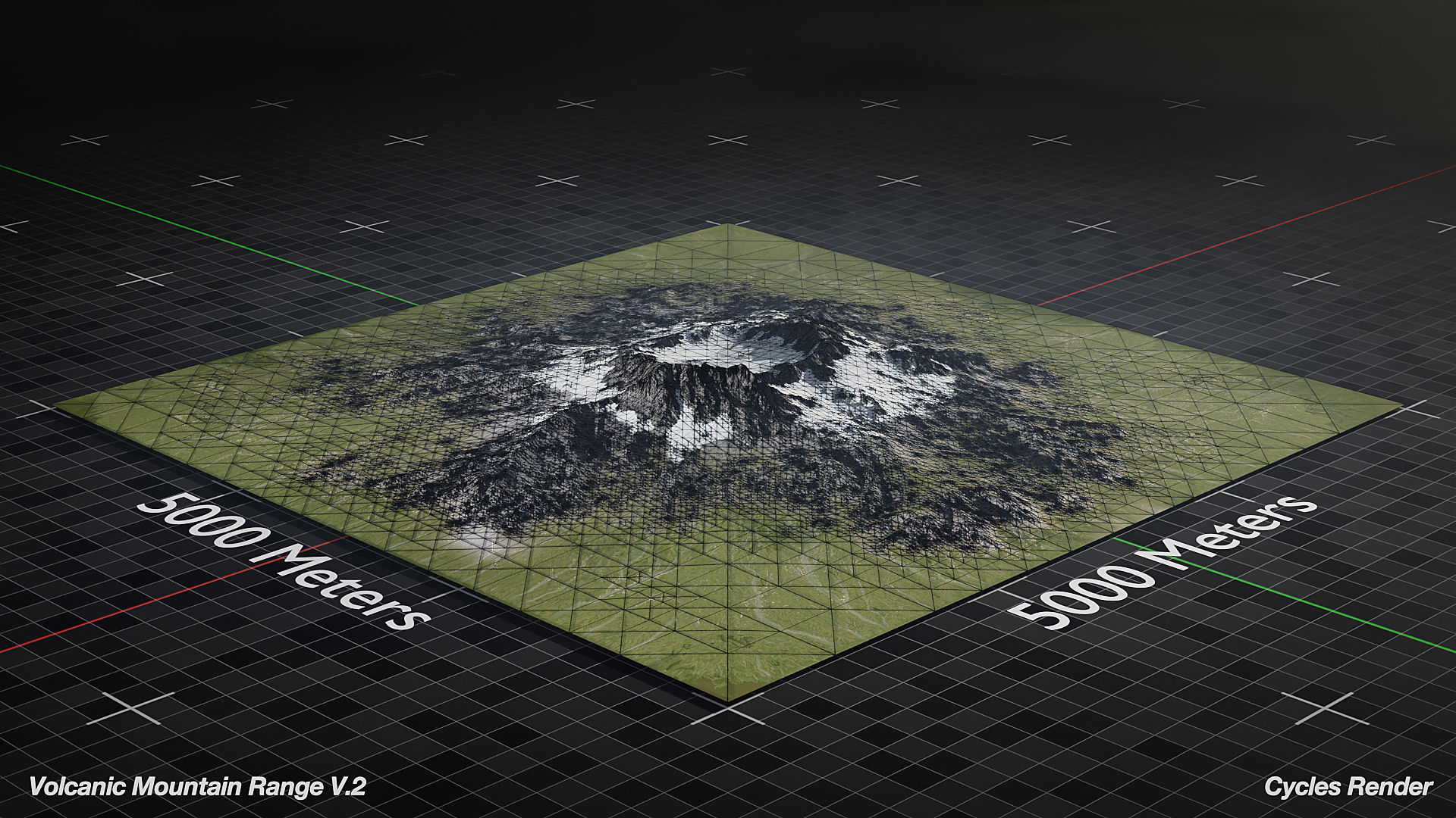 Volcano Mountain Range Version 2 3D model_6