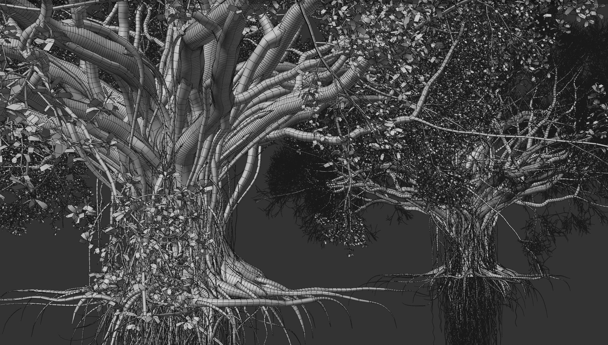 High quality Large banyan tree 03 3D model_5