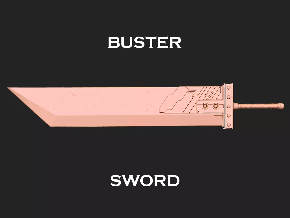 Final Fantasy VII - Buster sword 3D print model_0