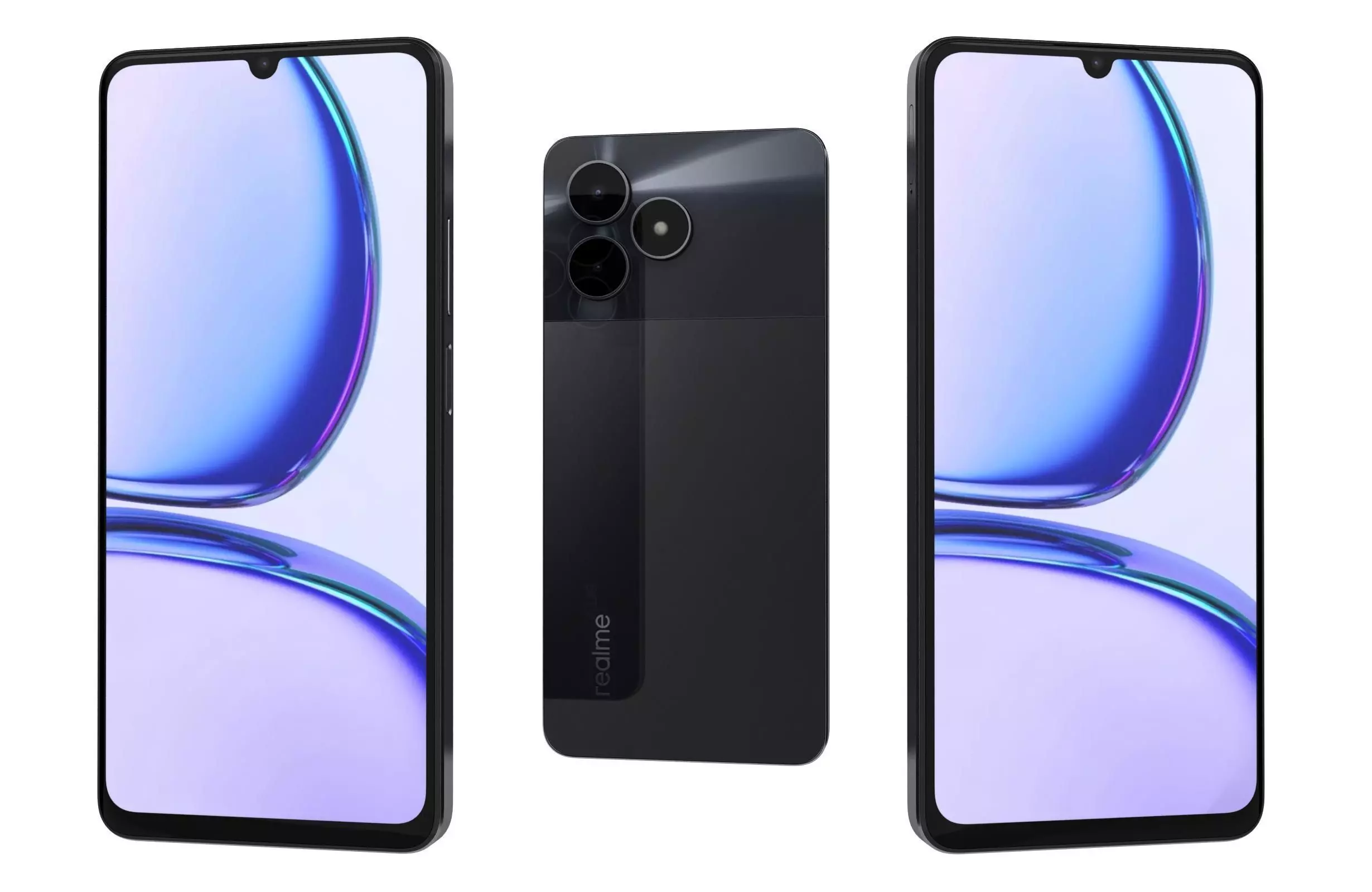 Realme C53 Black Low-poly 3D model