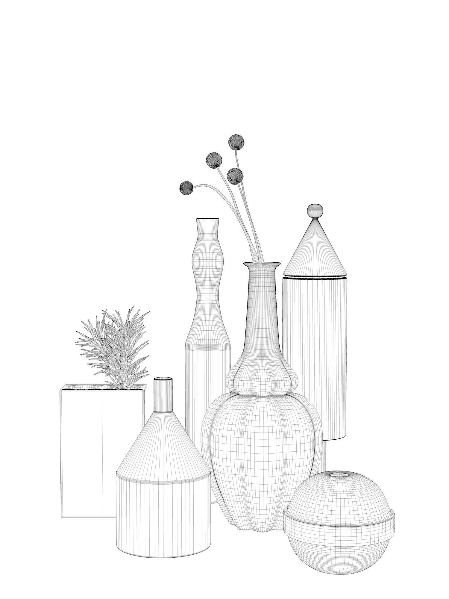 Vase Set 140 3D model_3