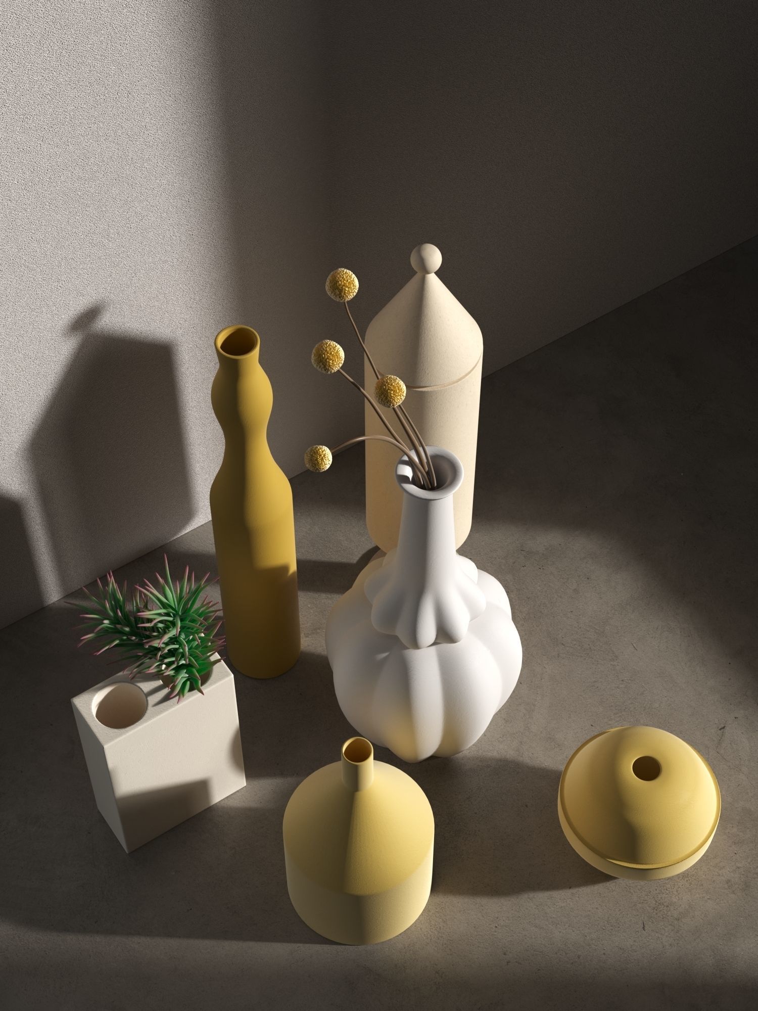 Vase Set 140 3D model_1