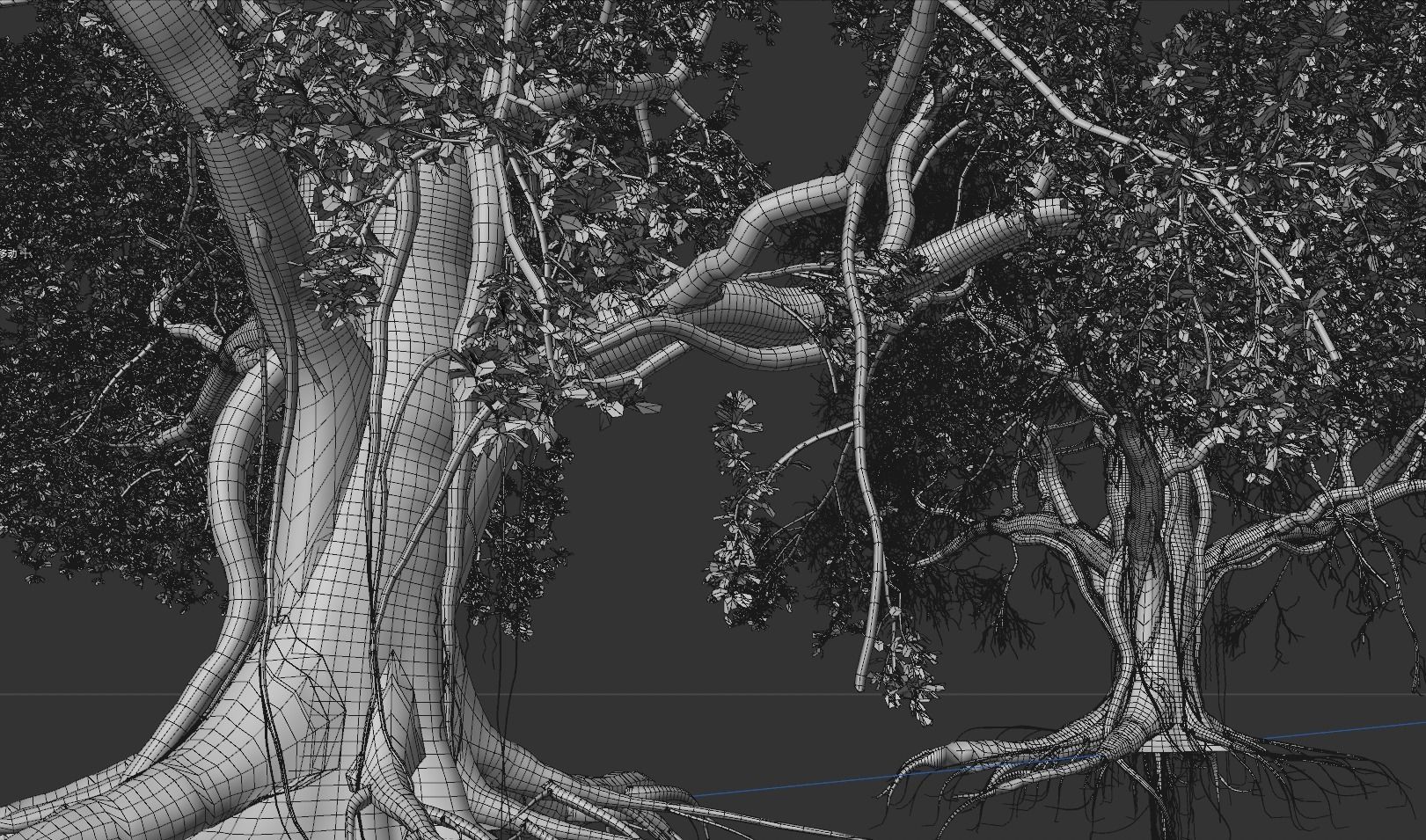 High quality Large banyan tree 06 3D model_5