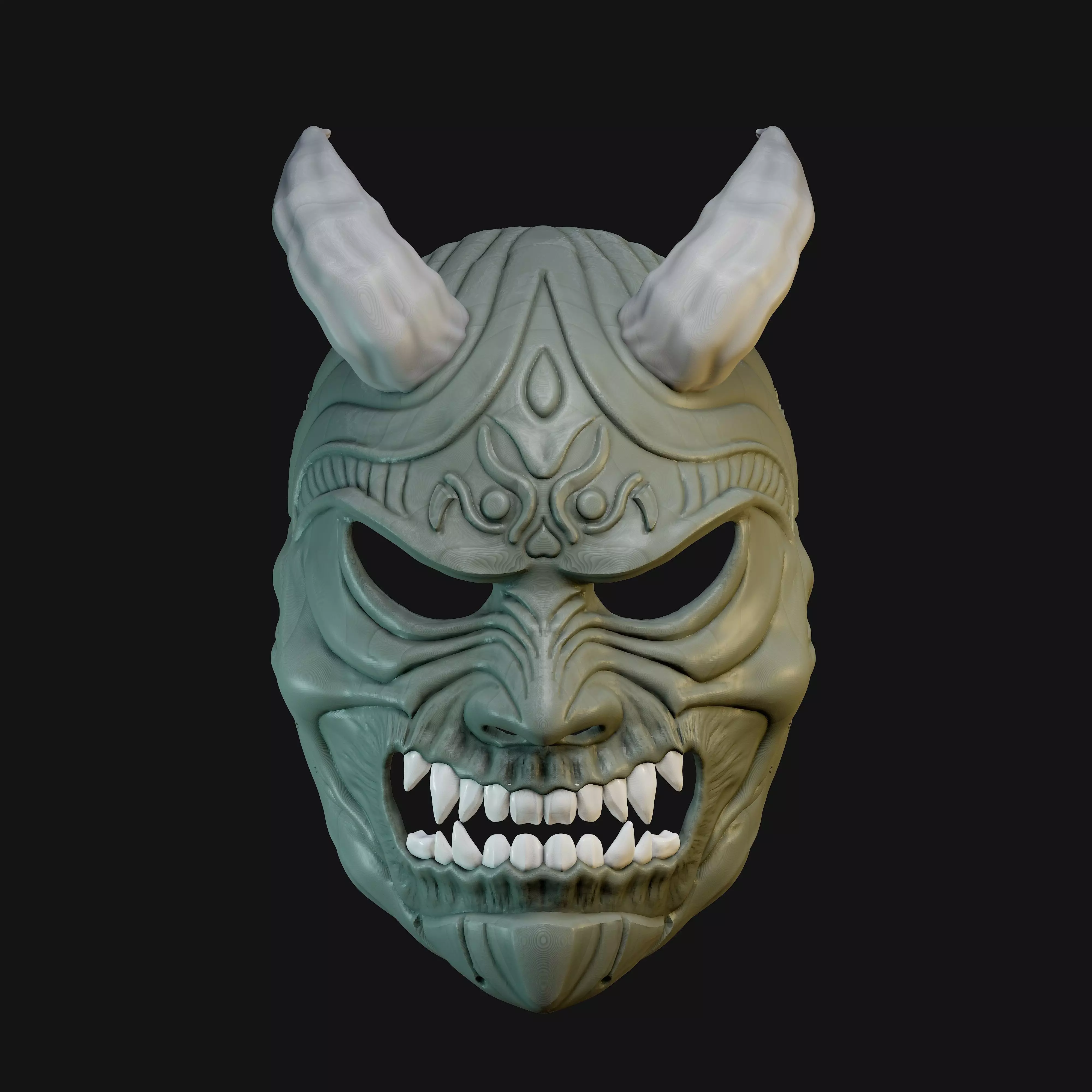 Oni Mask 14 Demon Demon Horn 3D print model