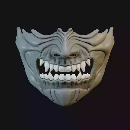 Oni Mask 14 Demon Half Face