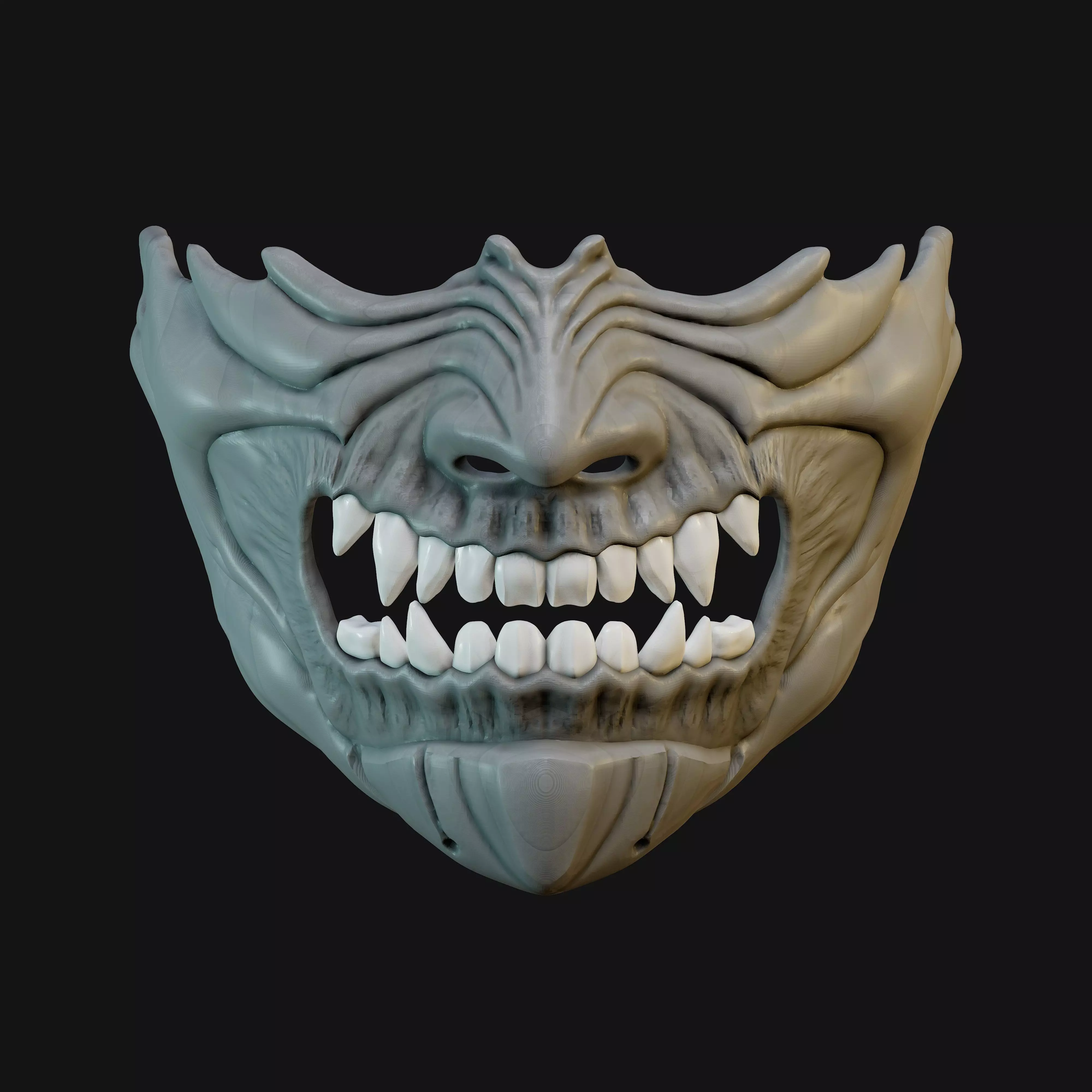Oni Mask 14 Demon Half Face 3D print model
