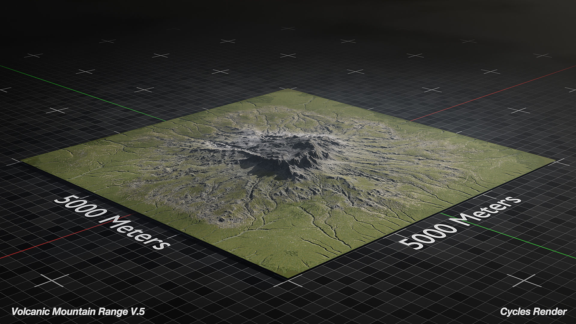 Volcano Mountain Range Version 5 3D model_3