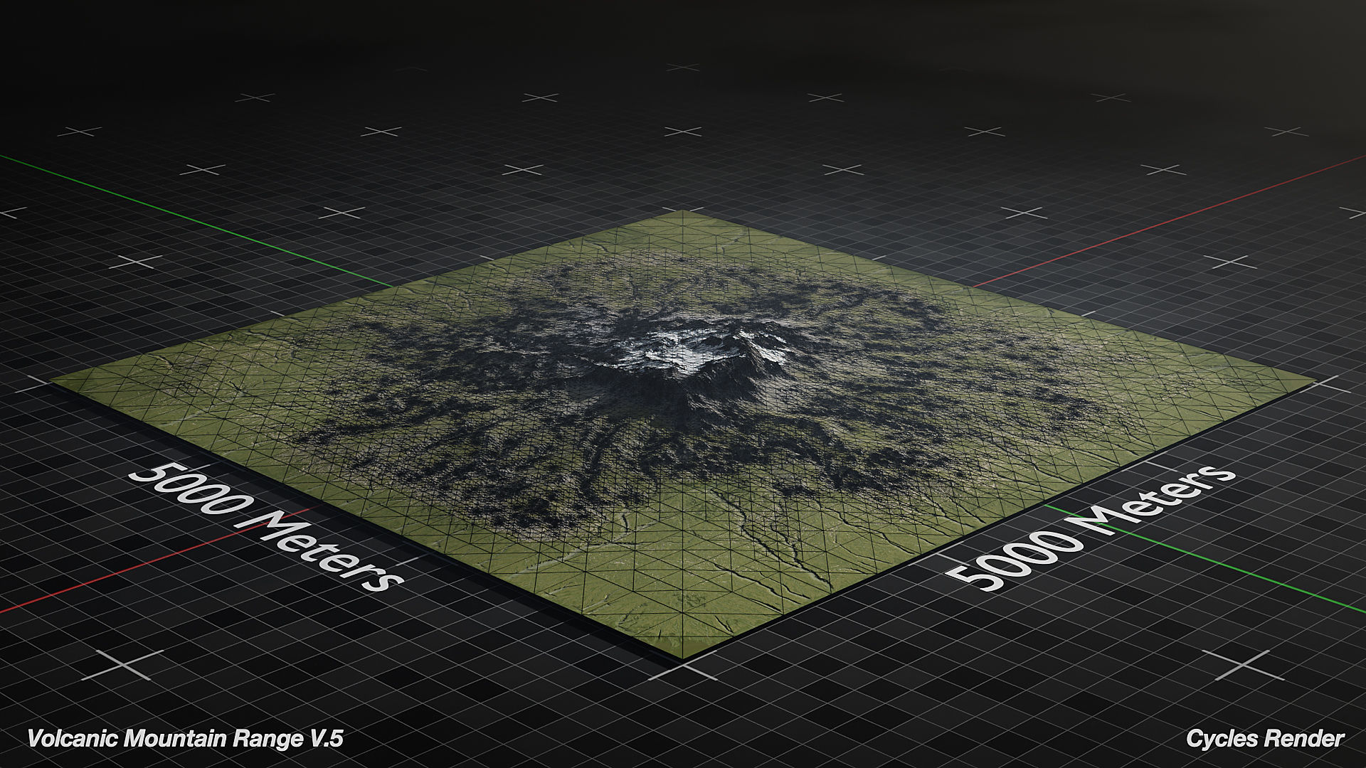 Volcano Mountain Range Version 5 3D model_7