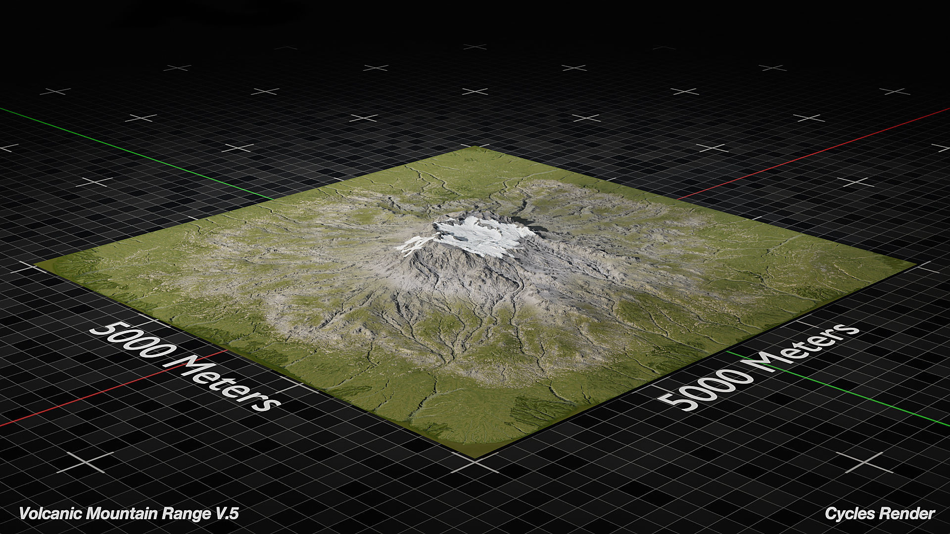 Volcano Mountain Range Version 5 3D model_9