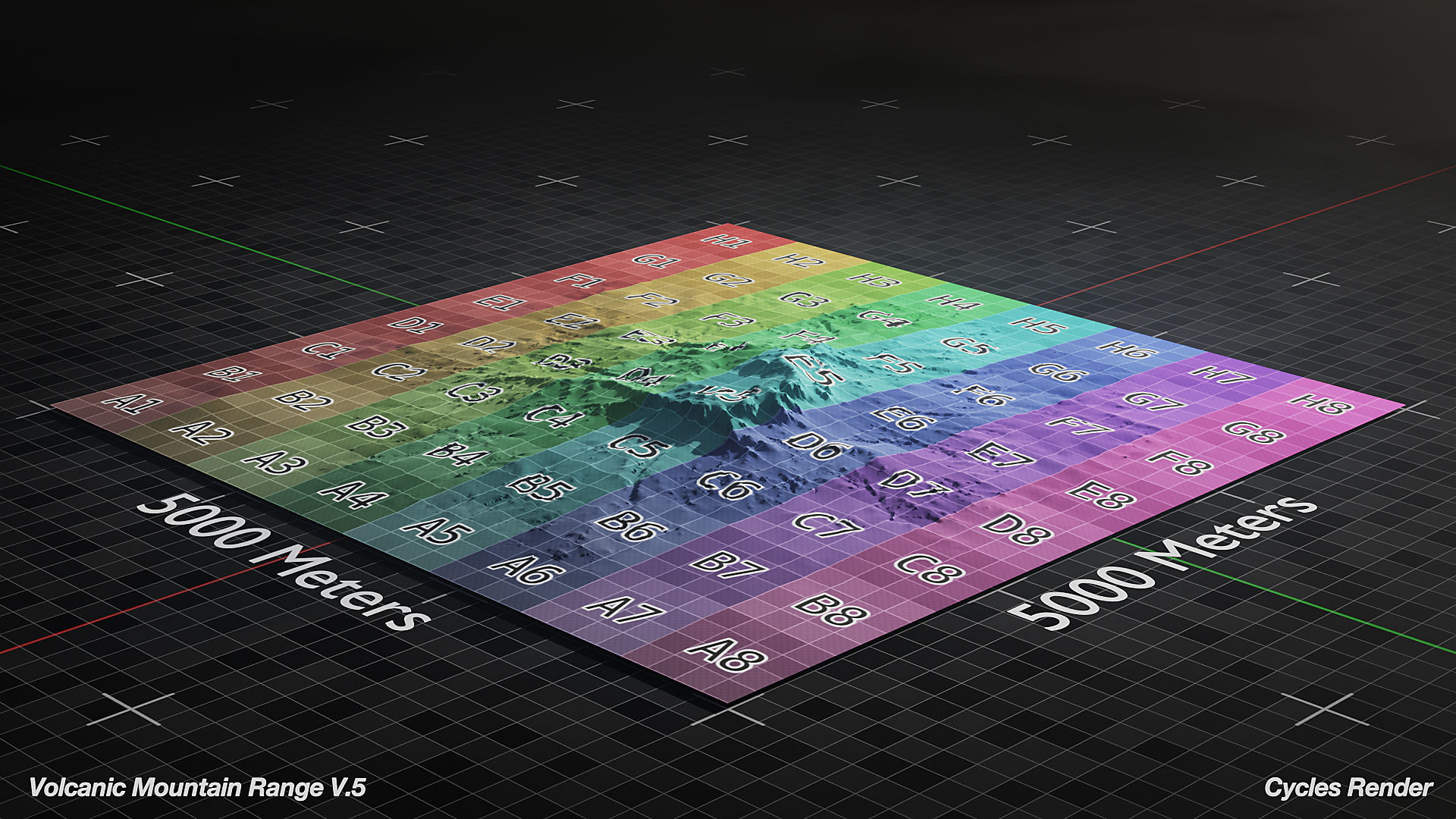 Volcano Mountain Range Version 5 3D model_5