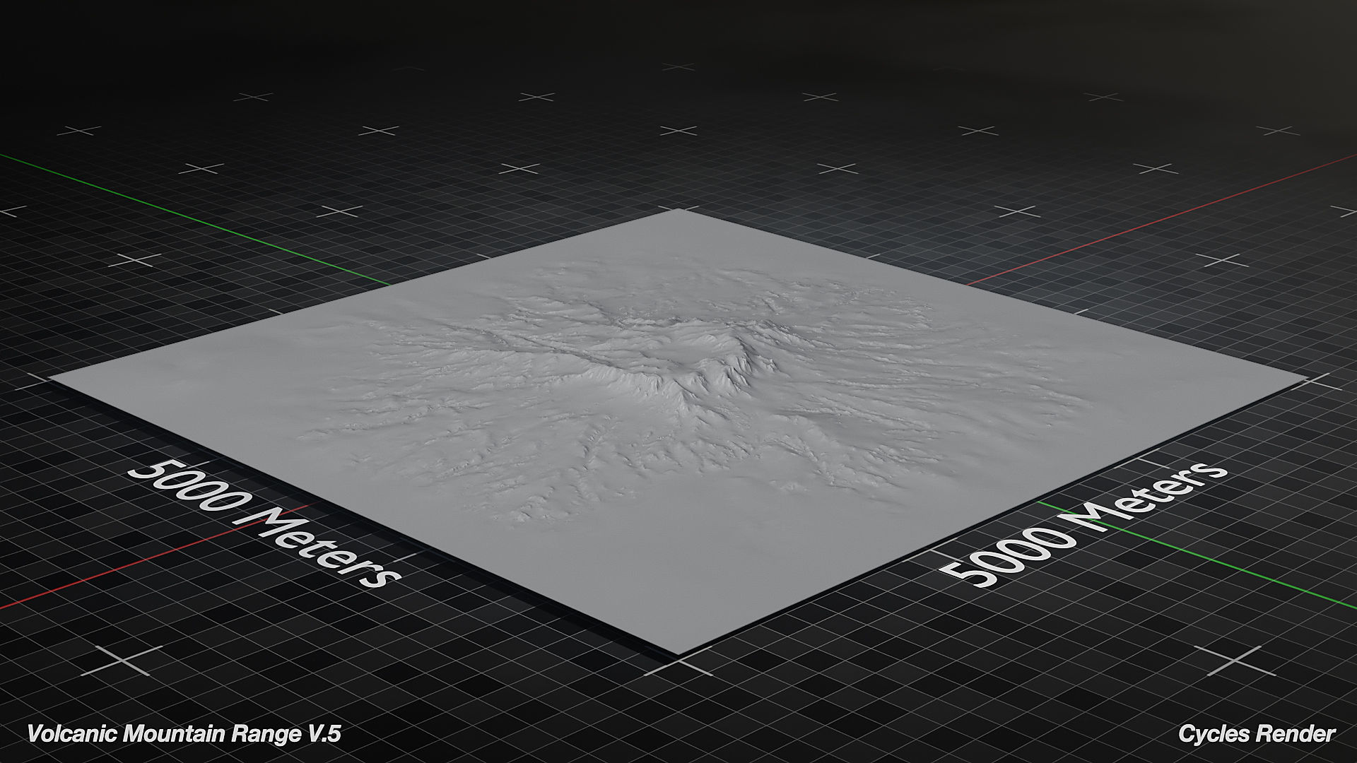 Volcano Mountain Range Version 5 3D model_6