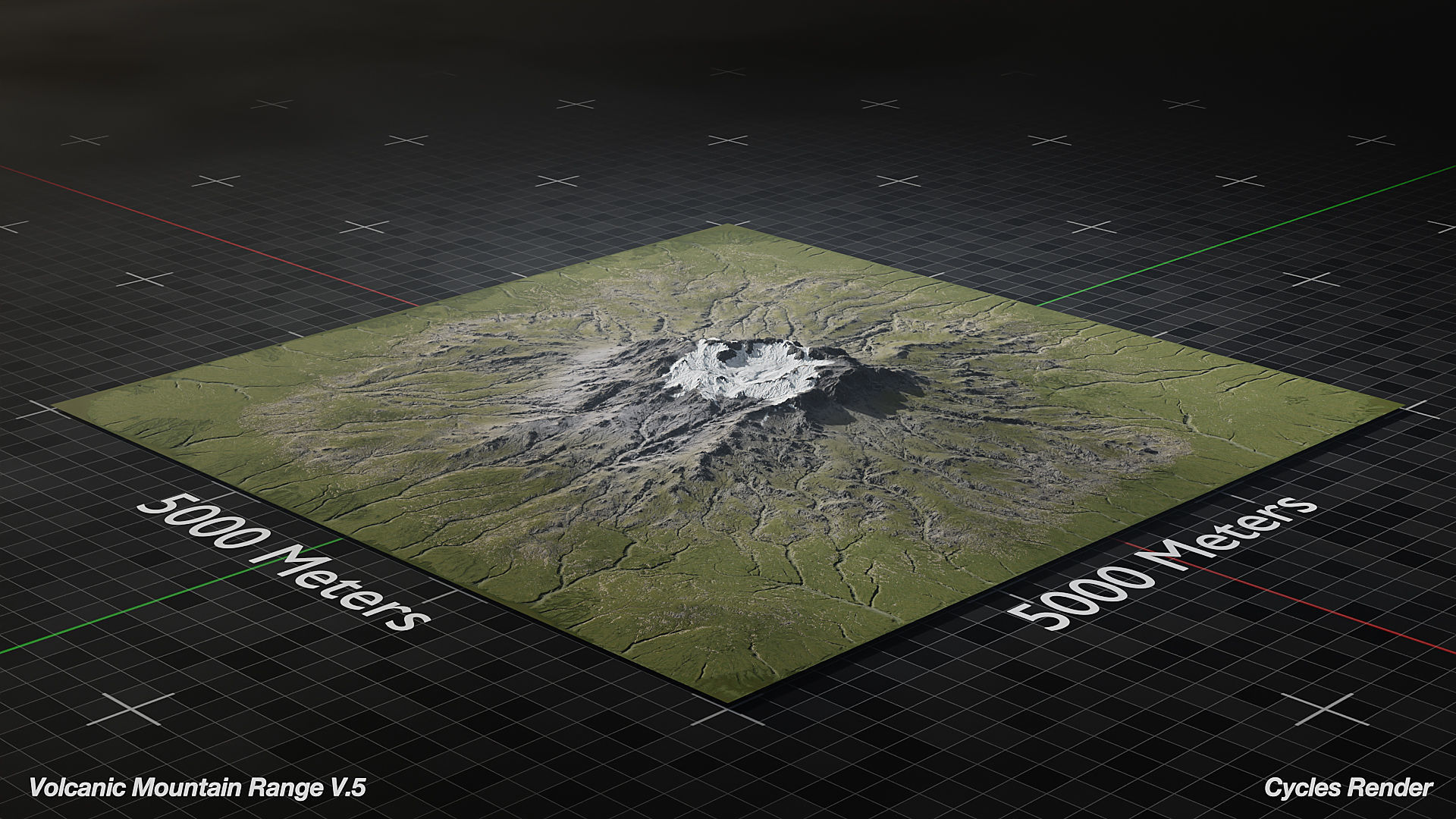 Volcano Mountain Range Version 5 3D model_10