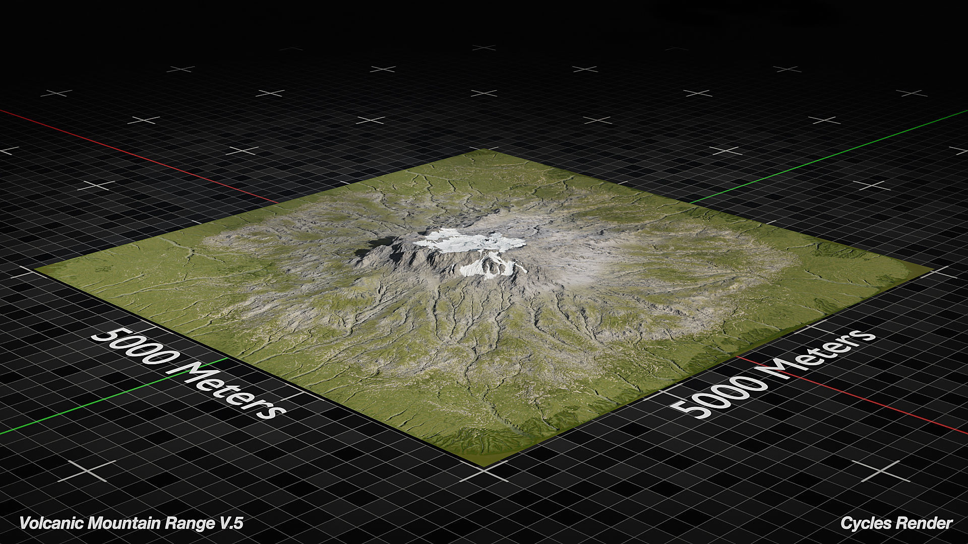 Volcano Mountain Range Version 5 3D model_8