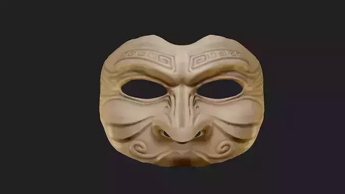 Oni Mask 13 Ethnic Demon Half Face