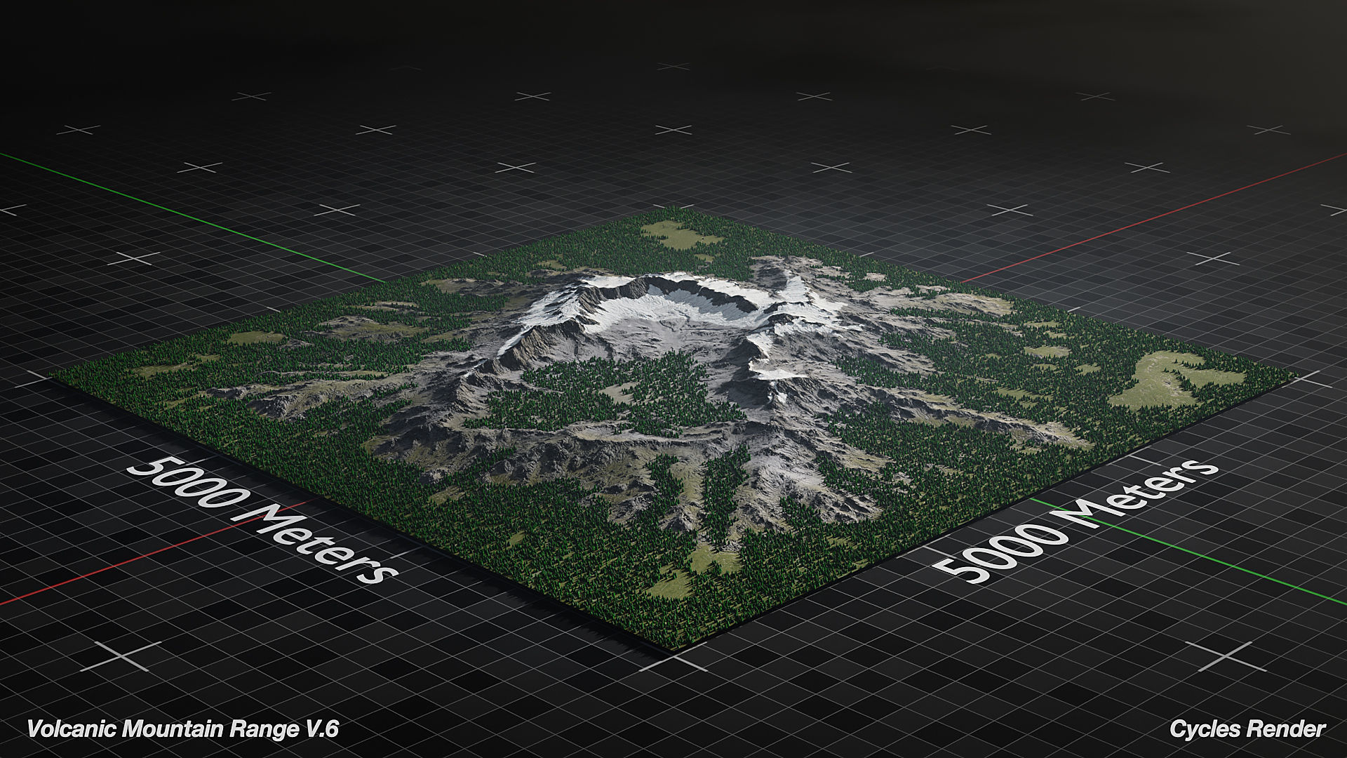 Volcano Mountain Range Version 6 3D model_1