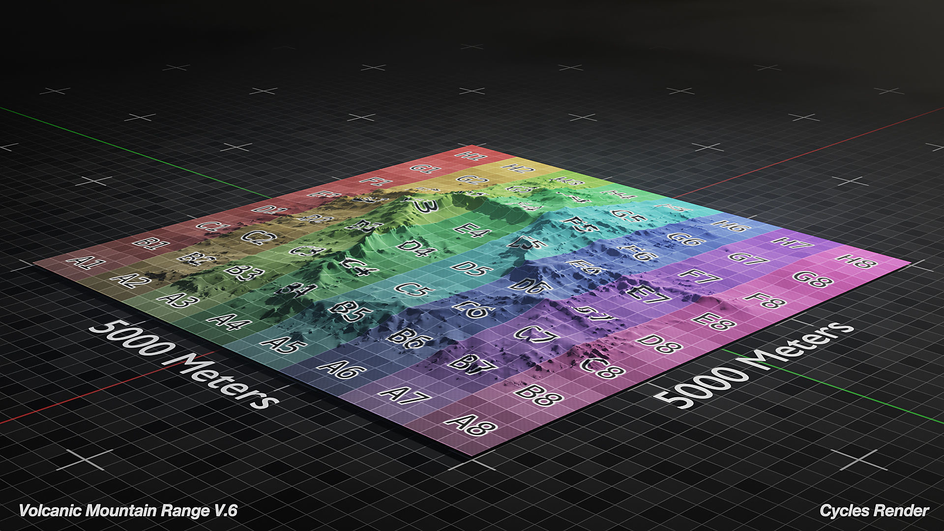 Volcano Mountain Range Version 6 3D model_5