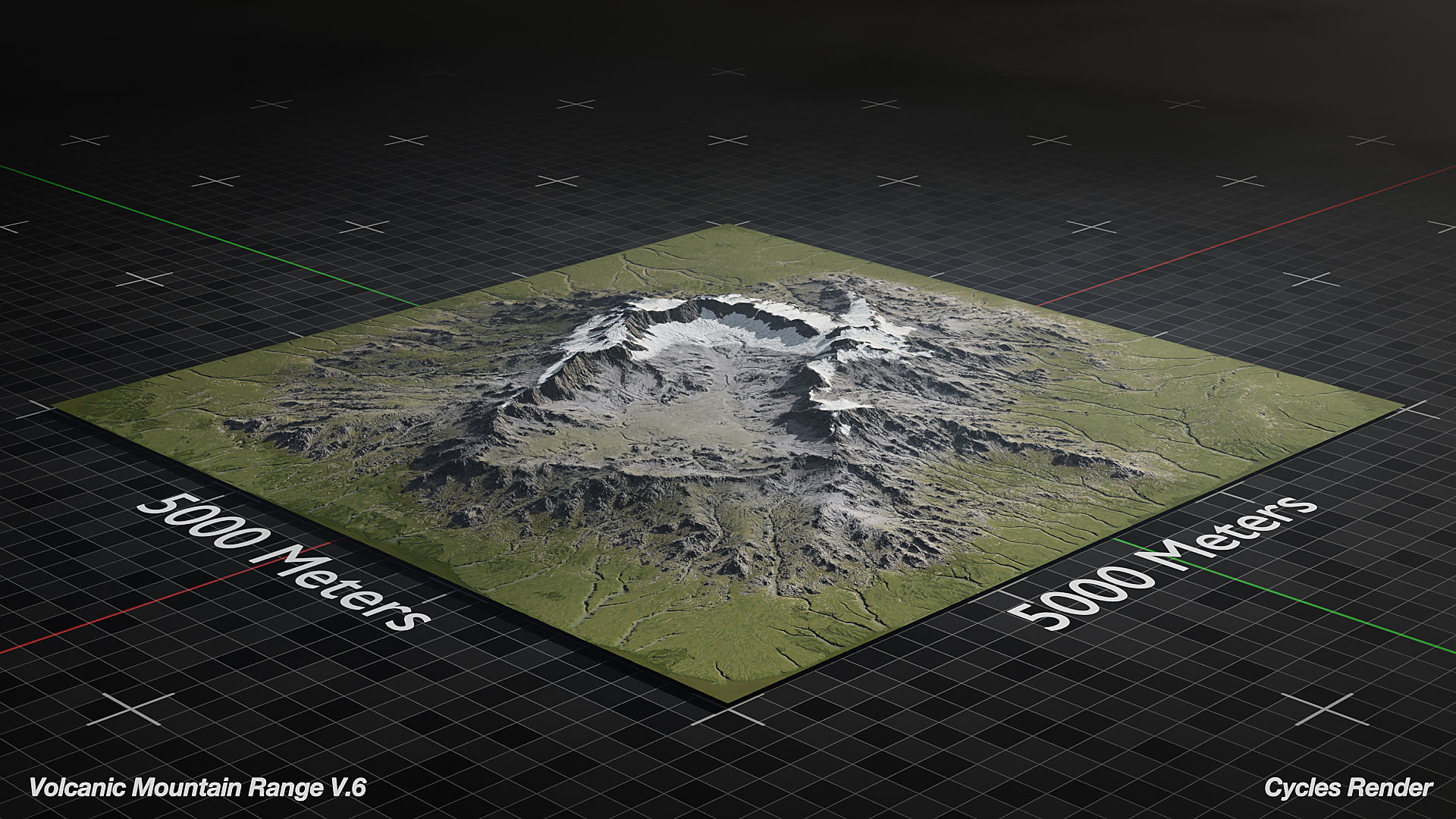 Volcano Mountain Range Version 6 3D model_2