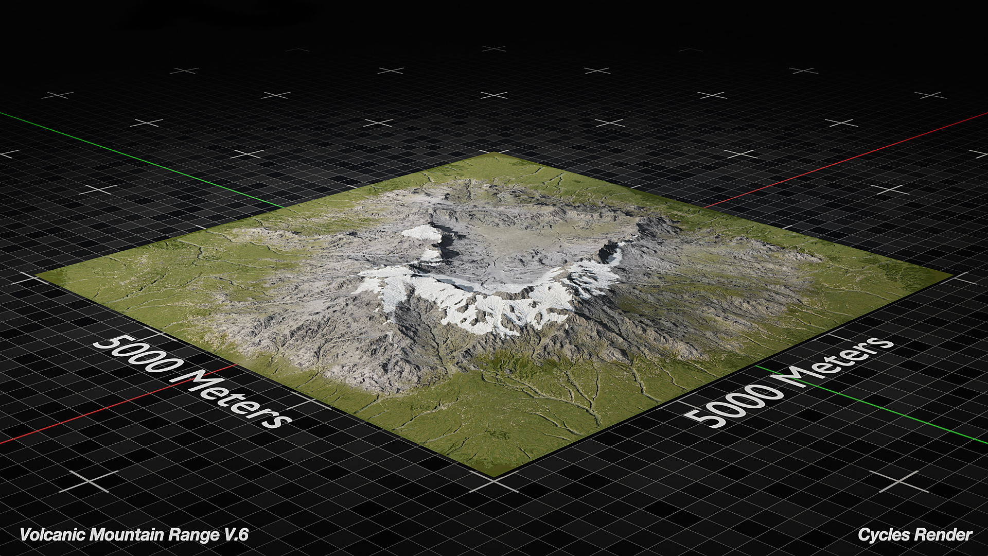 Volcano Mountain Range Version 6 3D model_9