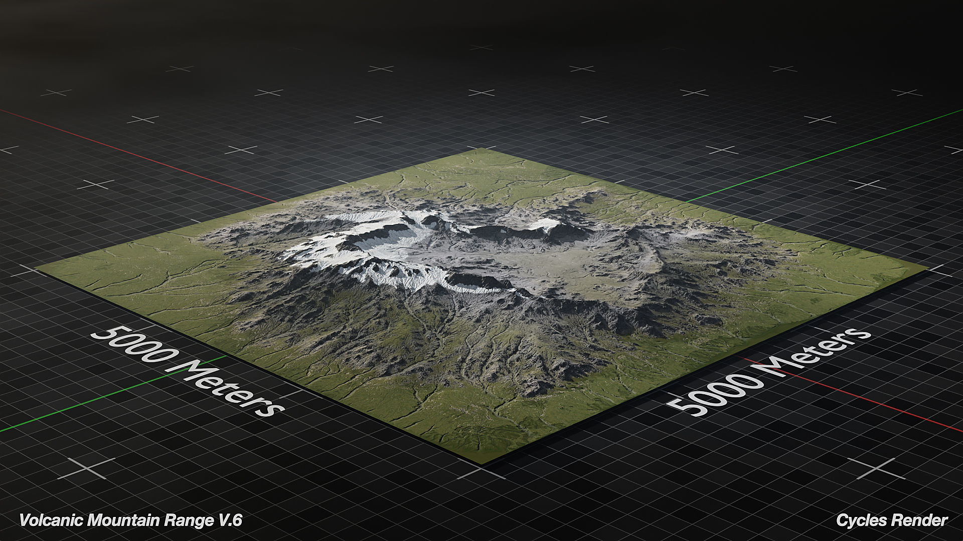 Volcano Mountain Range Version 6 3D model_10