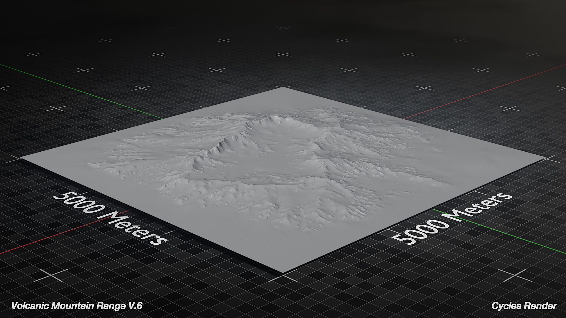 Volcano Mountain Range Version 6 3D model_6