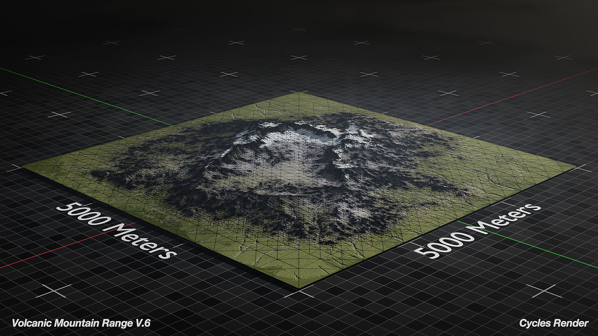 Volcano Mountain Range Version 6 3D model_7