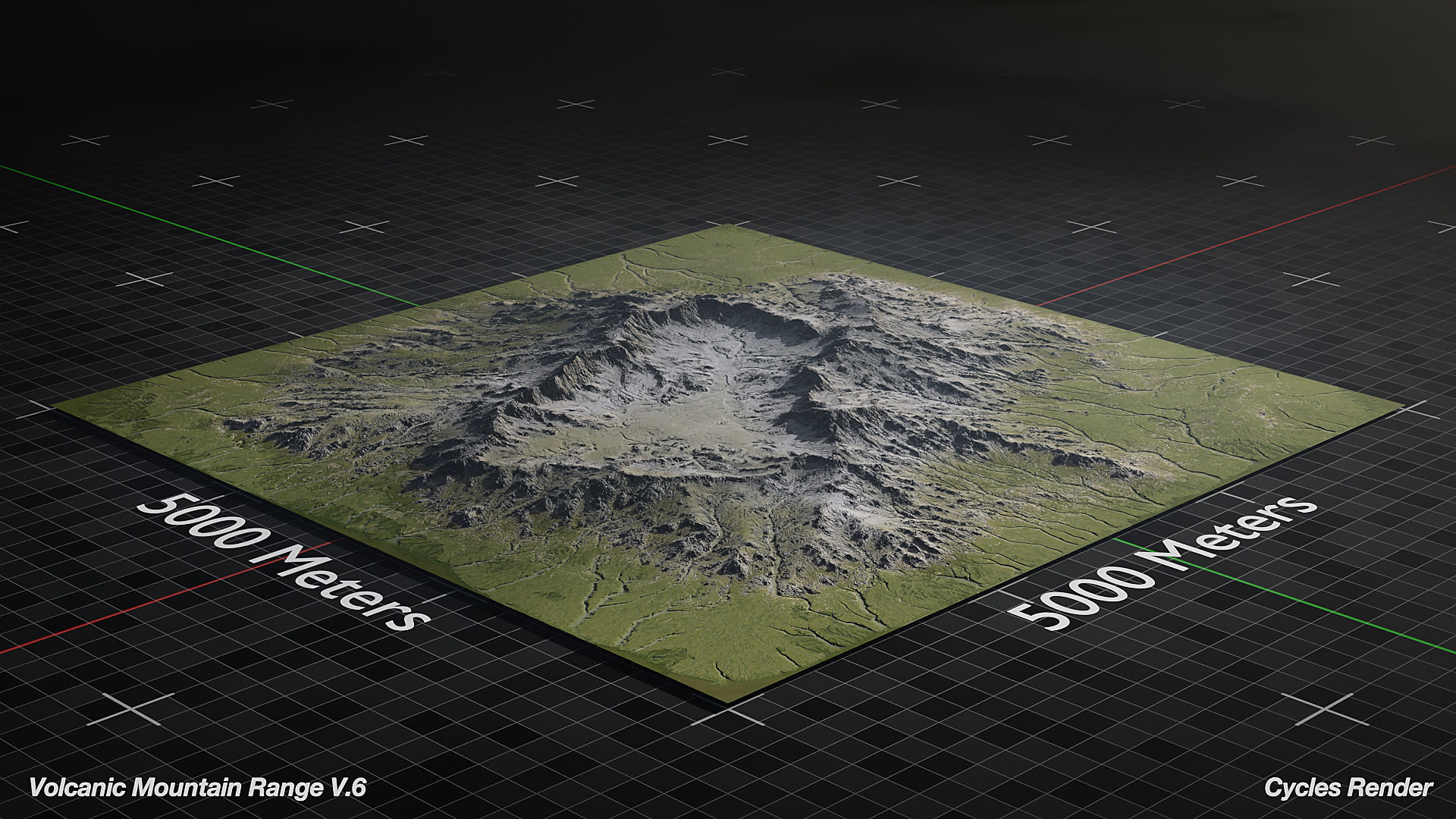 Volcano Mountain Range Version 6 3D model_3