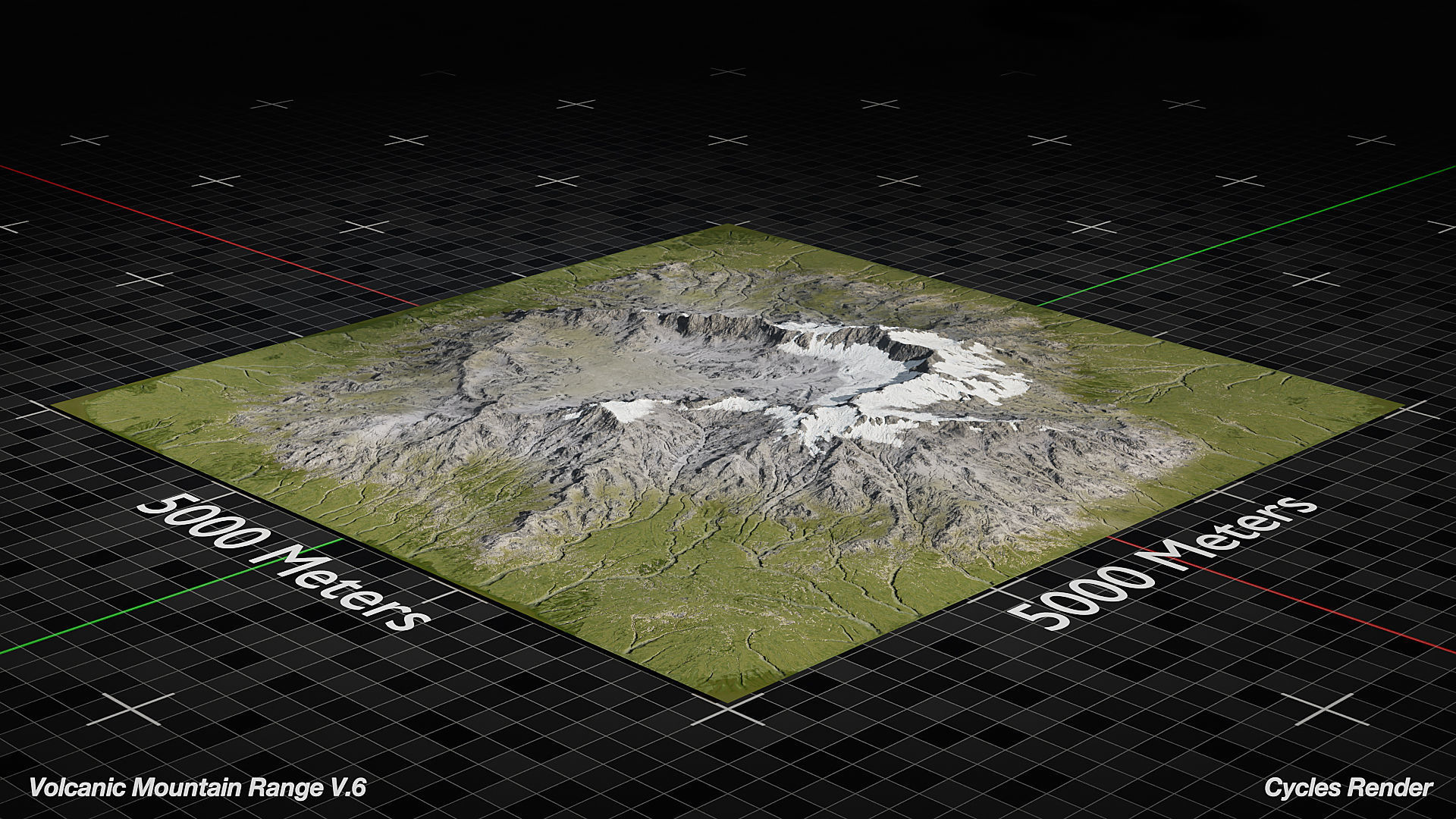 Volcano Mountain Range Version 6 3D model_8