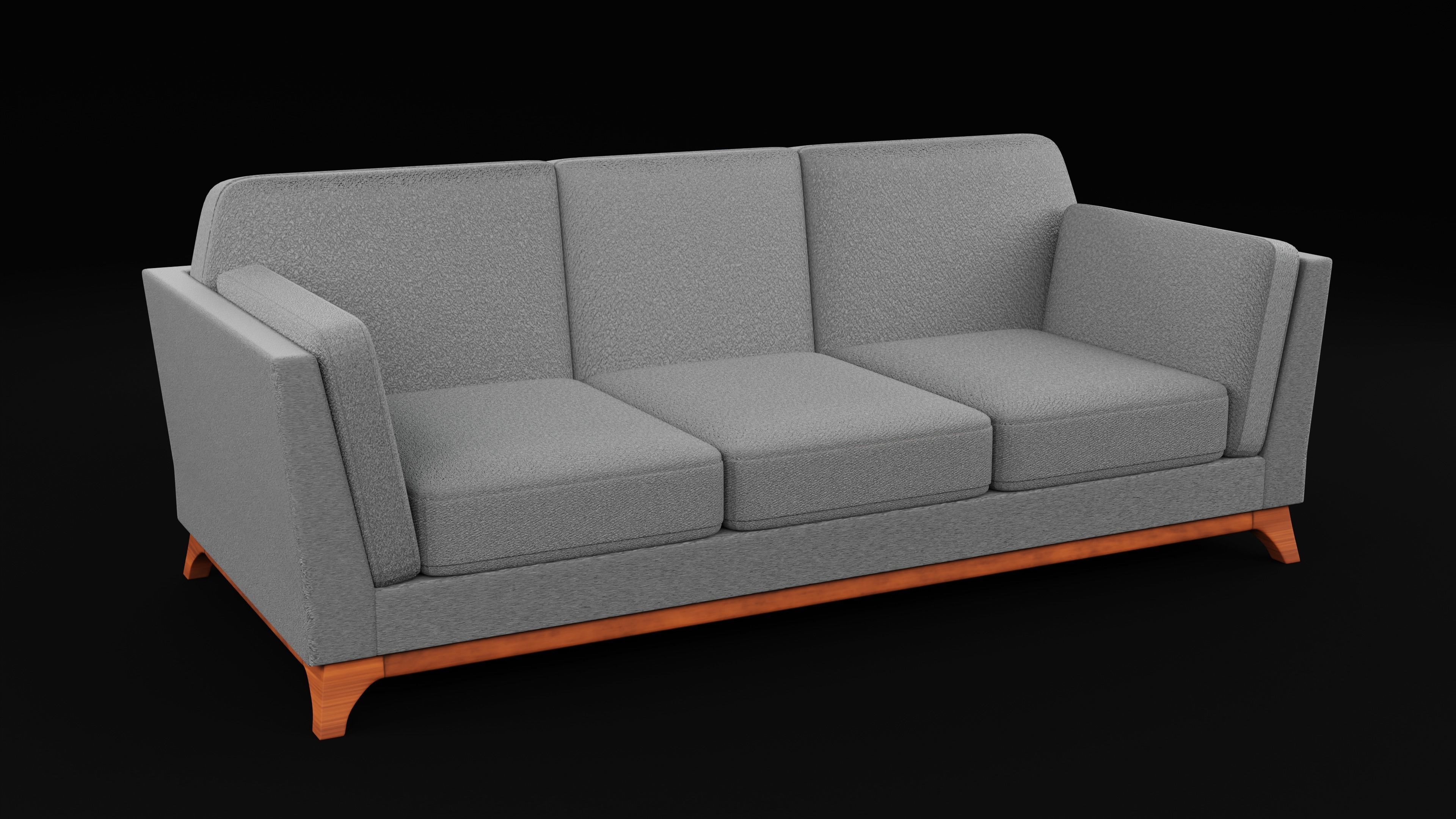 New Boston 3 Seater Sofa Modal Low-poly 3D model_5