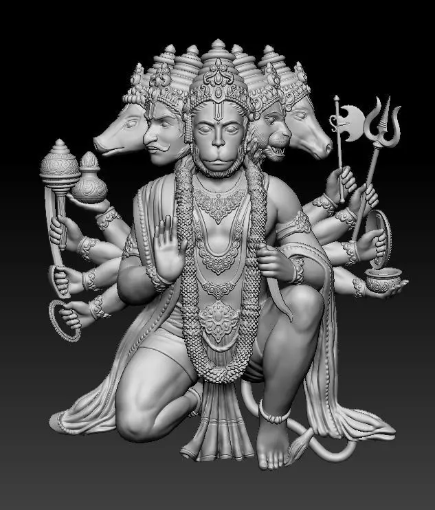 Panchmukhi Hanuman Ji 3D print model_0