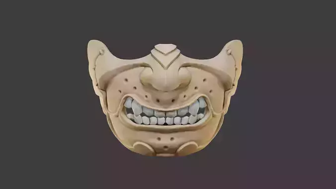 Oni Mask 11 Demon Half Face