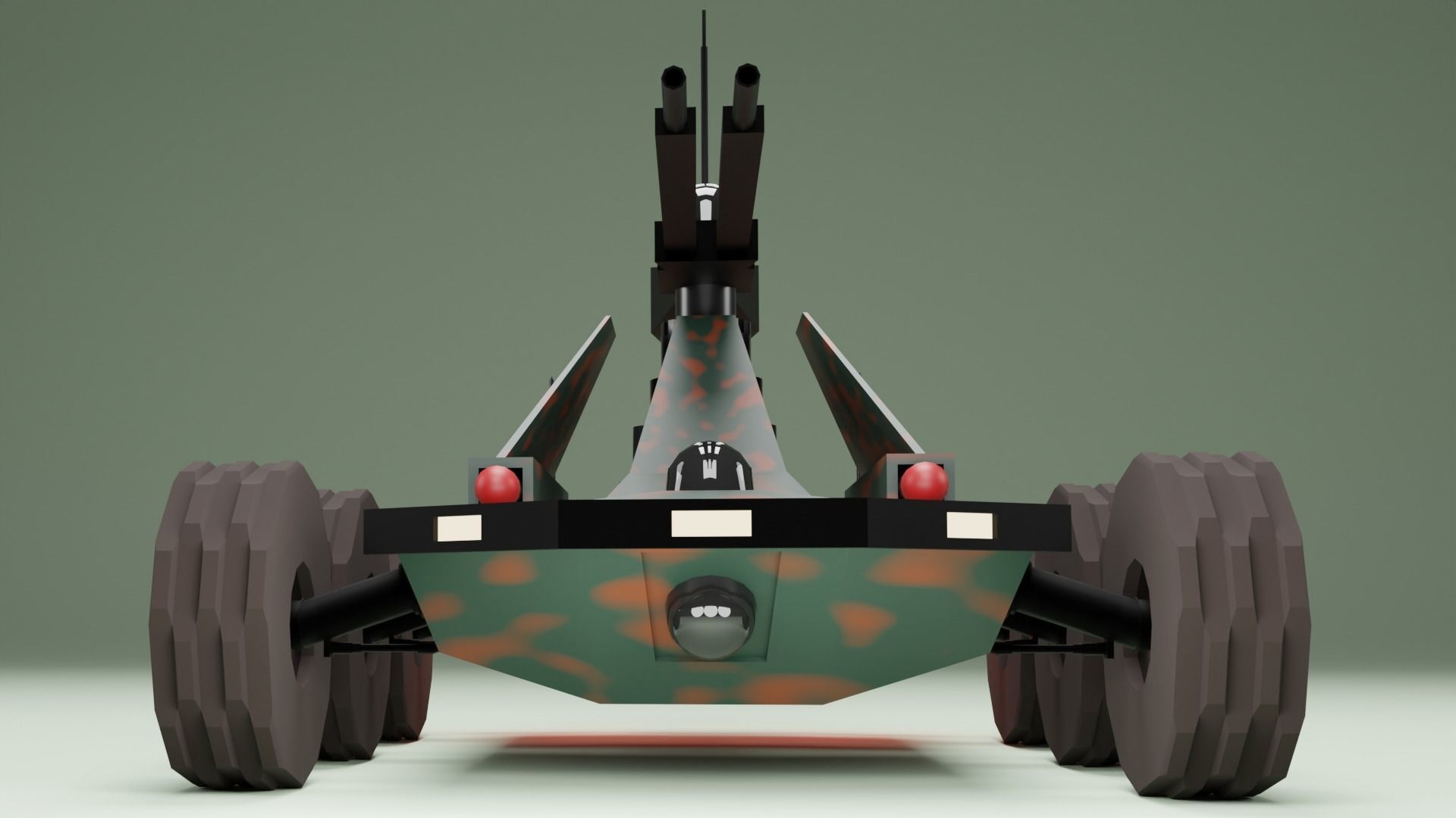 Machine gun robot-dron 3D model_3