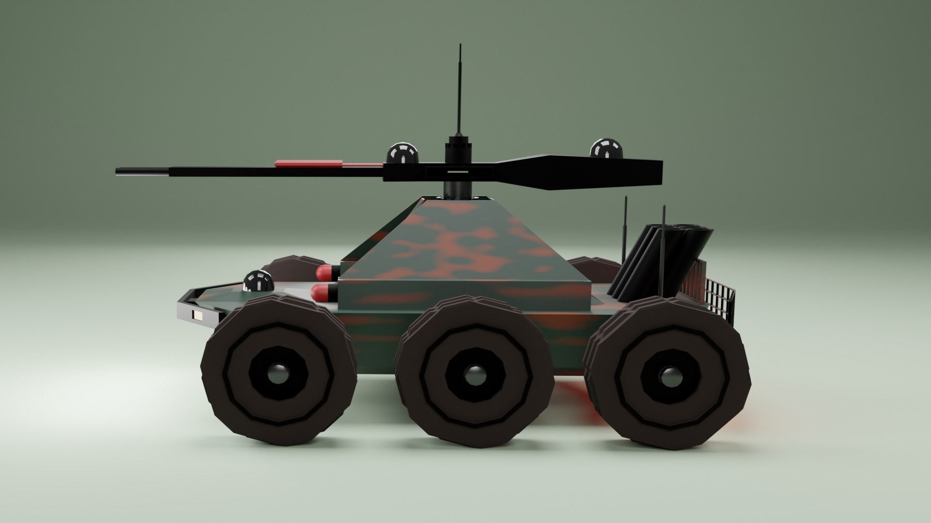 Machine gun robot-dron 3D model_5