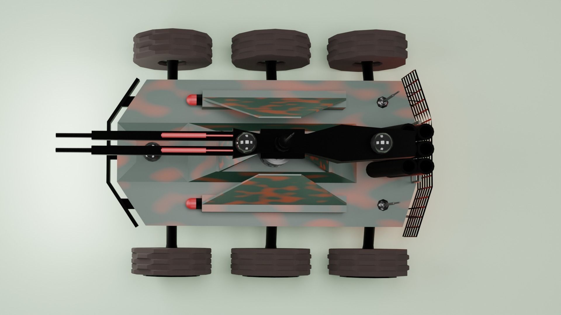 Machine gun robot-dron 3D model_6