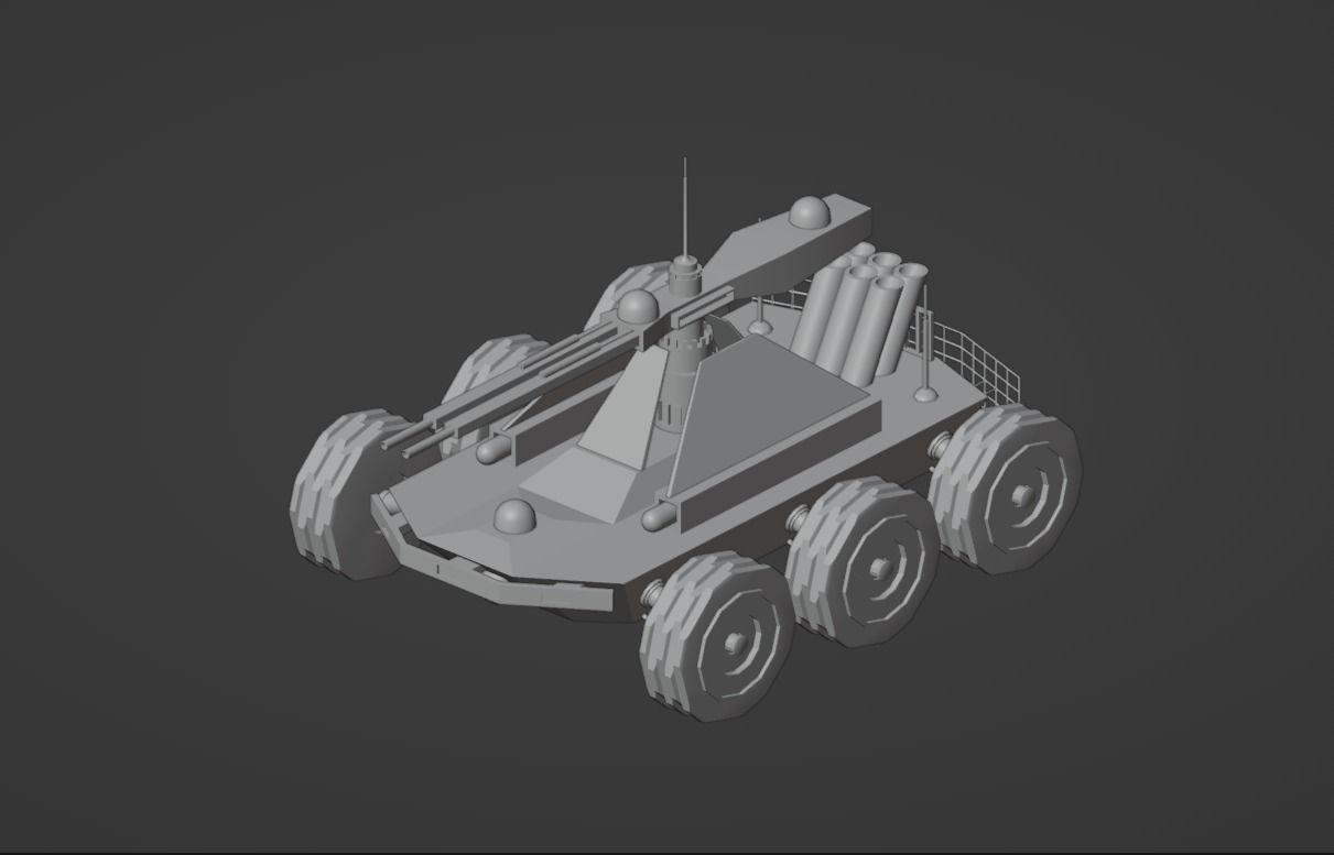Machine gun robot-dron 3D model_10