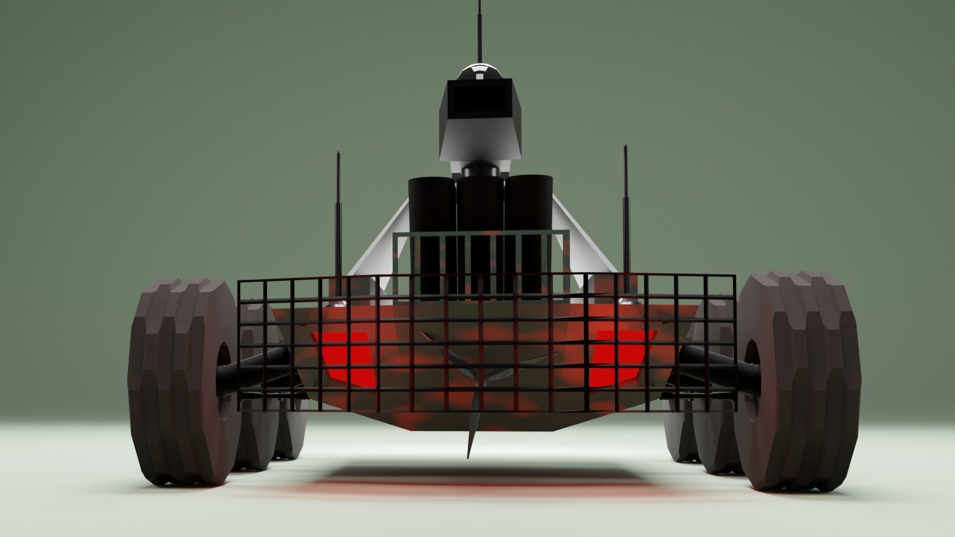 Machine gun robot-dron 3D model_4