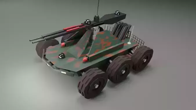 Machine gun robot-dron 3D model Machine gun robot-dron 3D model