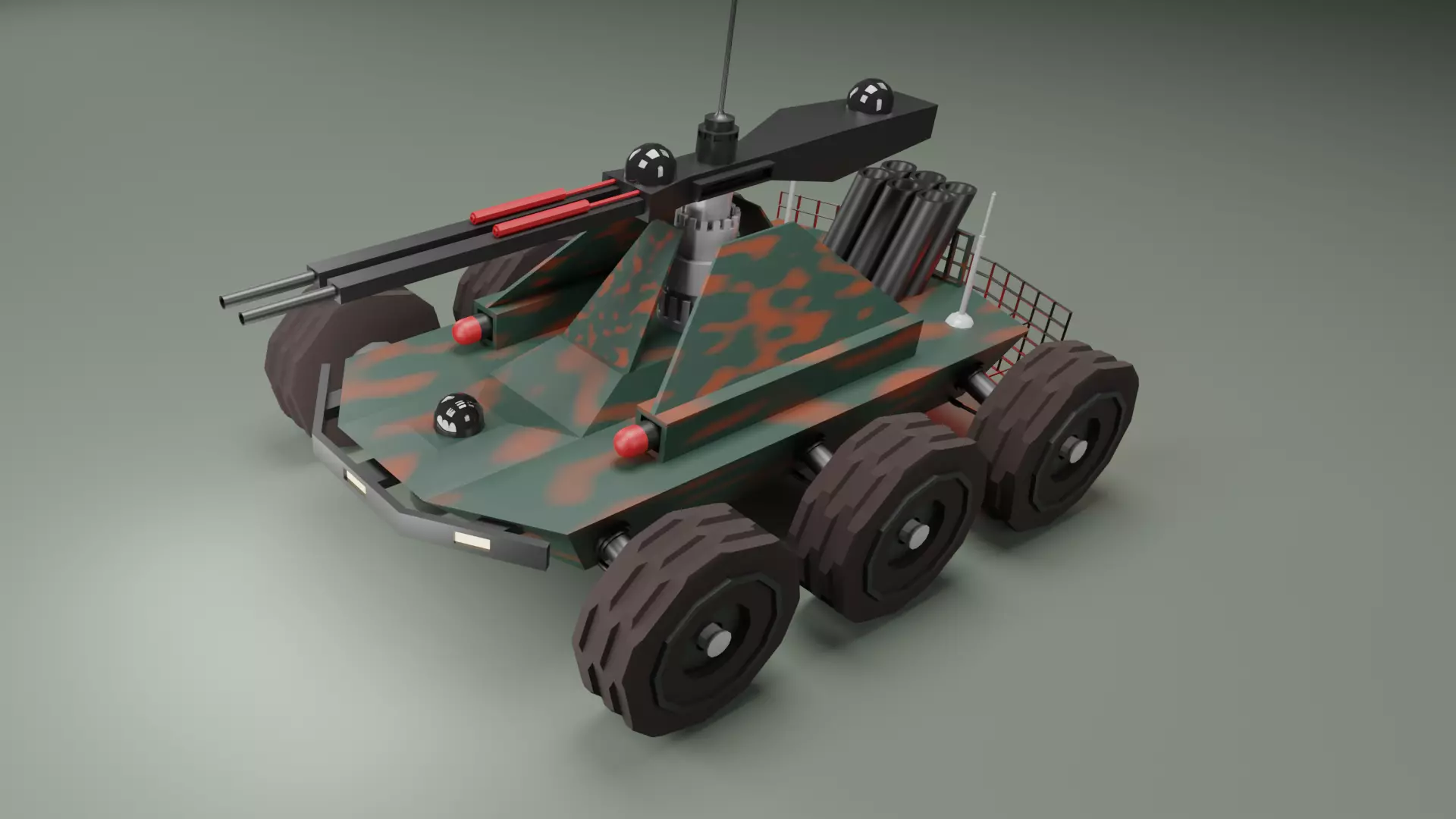 Machine gun robot-dron 3D model_0