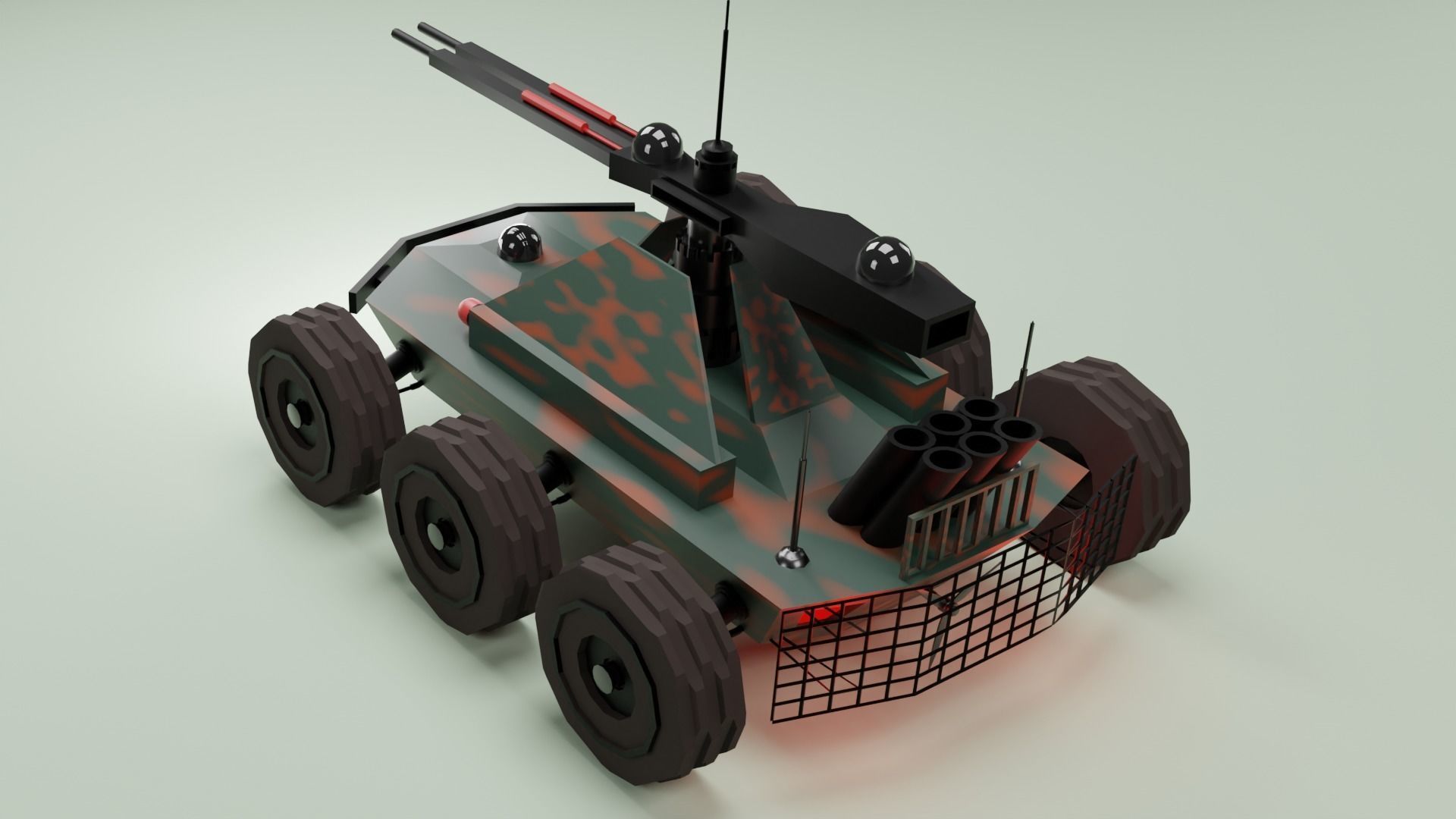 Machine gun robot-dron 3D model_9