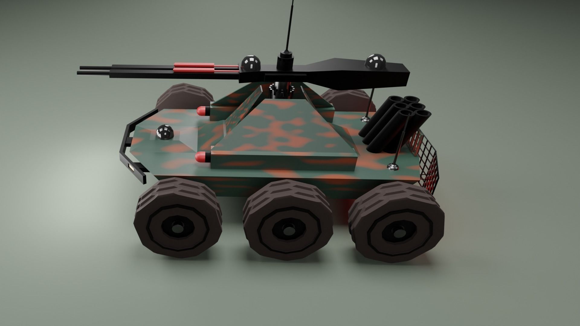 Machine gun robot-dron 3D model_1
