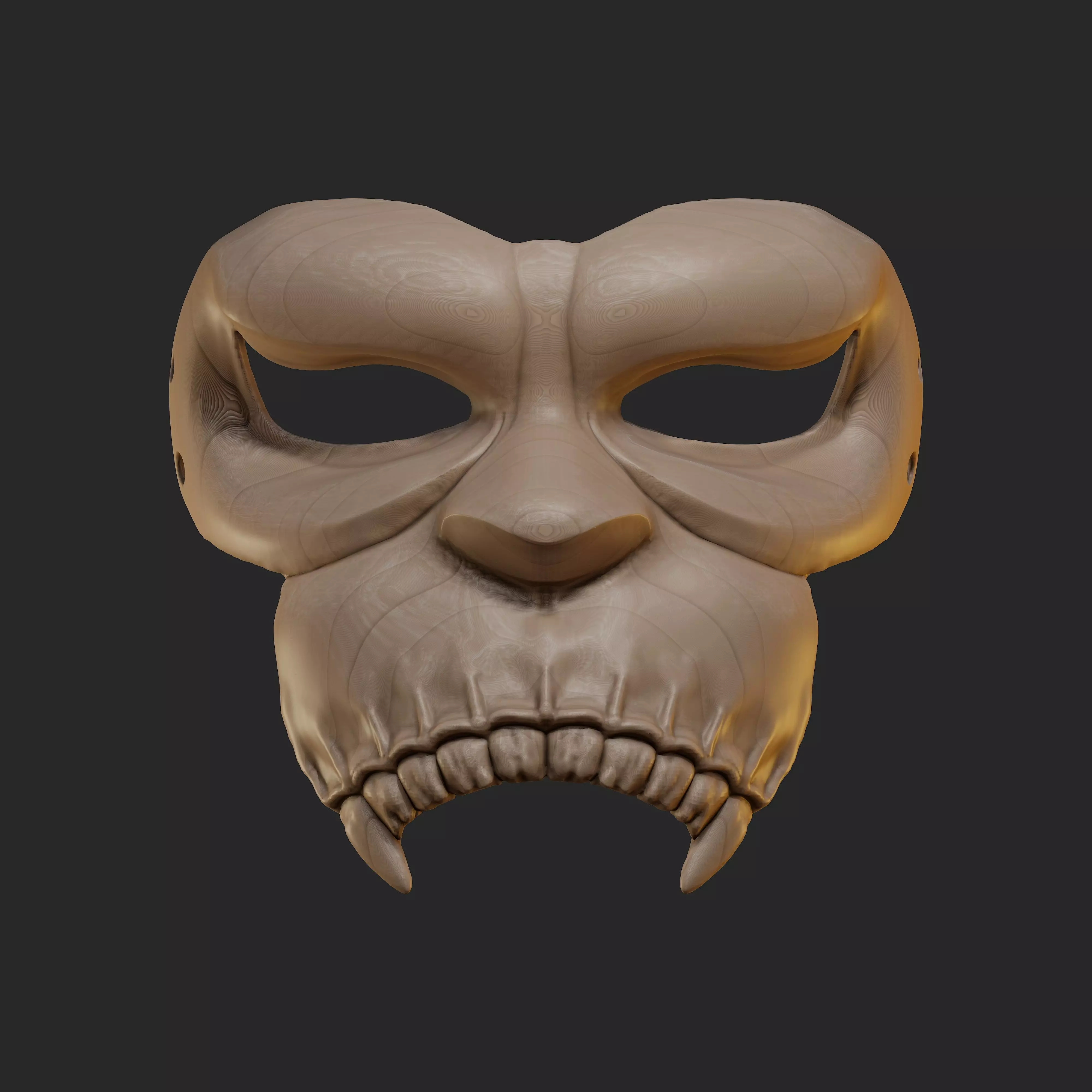 Oni Mask 10 Monkey Demon Half 3D print model_0