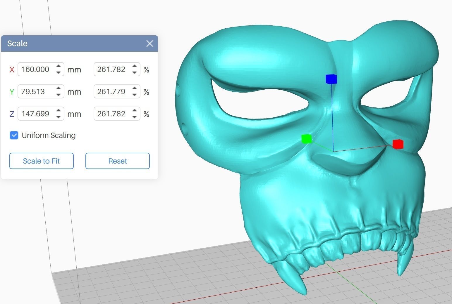 Oni Mask 10 Monkey Demon Half 3D print model_5